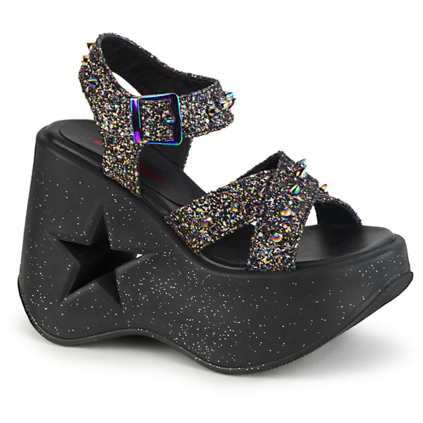 demonia Dynamite-02 Black Multi Glitter