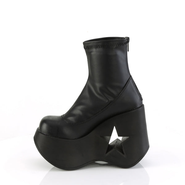 Demonia Dynamite-100 Black Str Vegan Leather