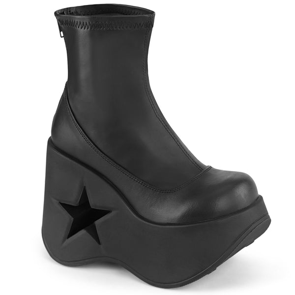 demonia Dynamite-100 Black Str Vegan Leather