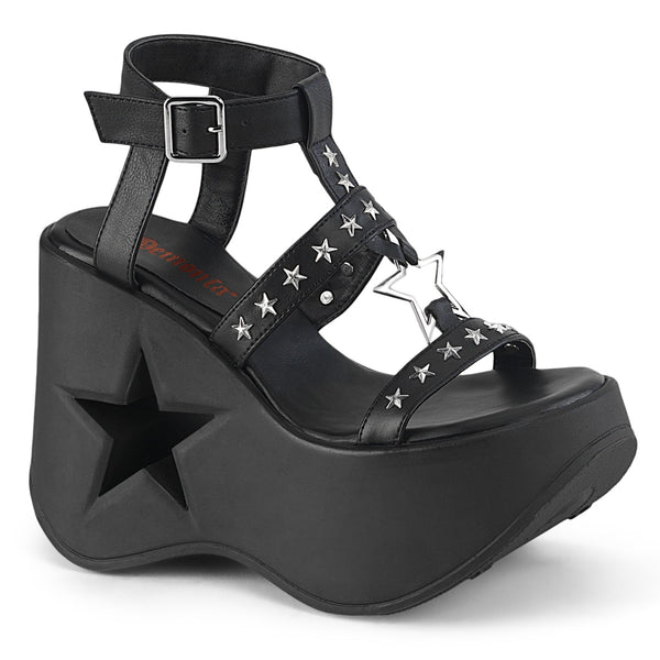 demonia Dynamite-12 Black Vegan Leather