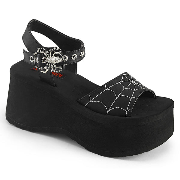 demonia Funn-10 Black Vegan Leather