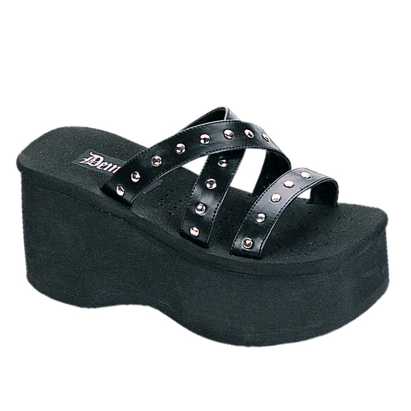 demonia Funn-19 Black Vegan Leather