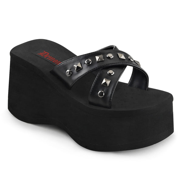 demonia Funn-29 Black Vegan Leather