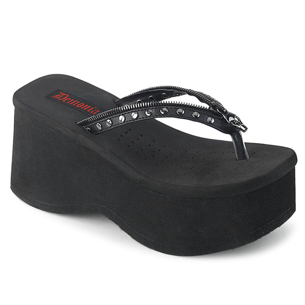 demonia Funn-33 Black Vegan Leather