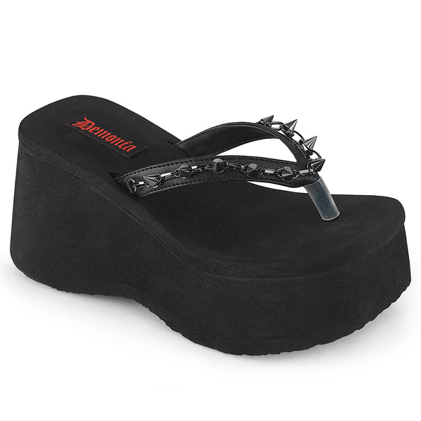 demonia Funn-35 Black Vegan Leather