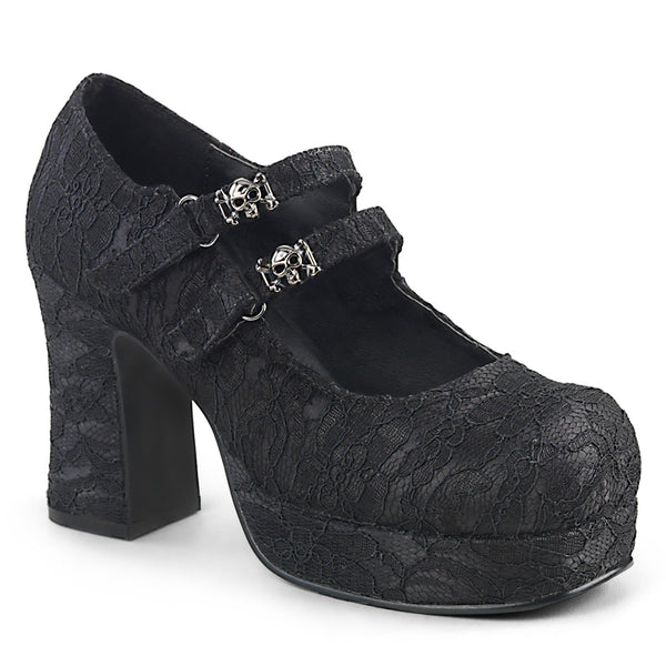 demonia Gothika-09 Black Satin-Lace