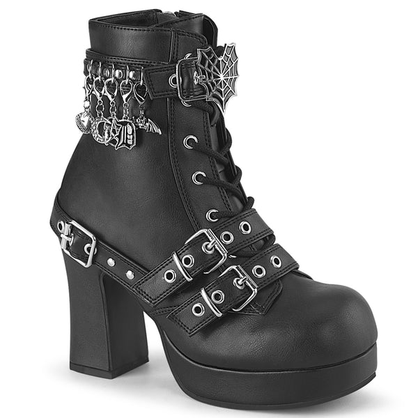 demonia Gothika-66 Black Vegan Leather