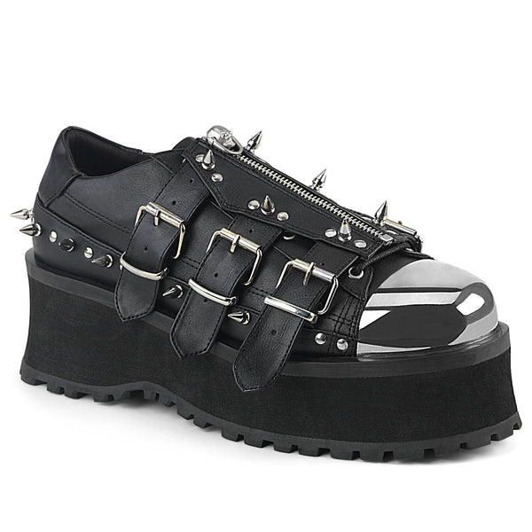 demonia Gravedigger-03 Black Vegan Leather