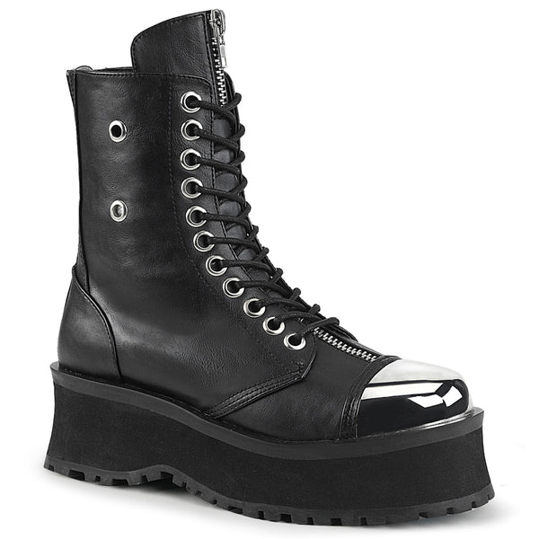 demonia Gravedigger-10 Black Vegan Leather