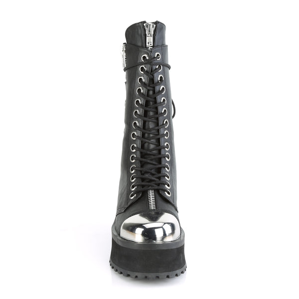 Demonia Gravedigger-14 Black Vegan Leather