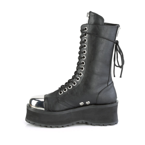 Demonia Gravedigger-14 Black Vegan Leather