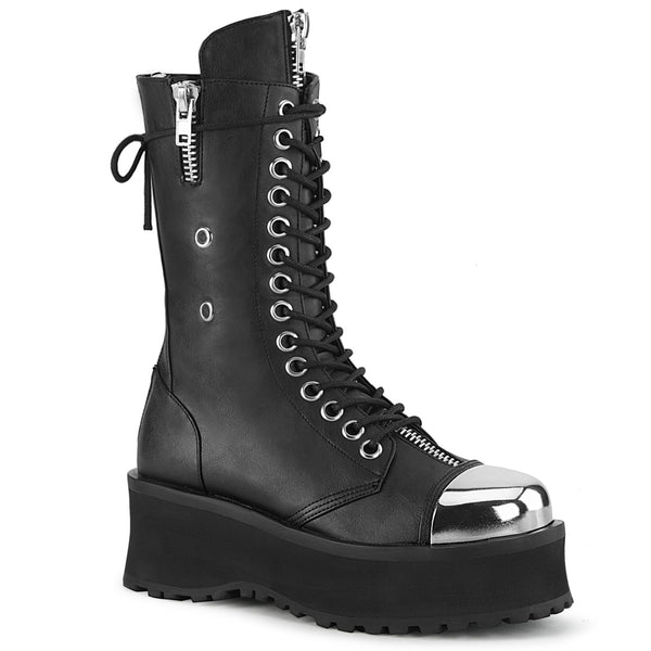 demonia Gravedigger-14 Black Vegan Leather