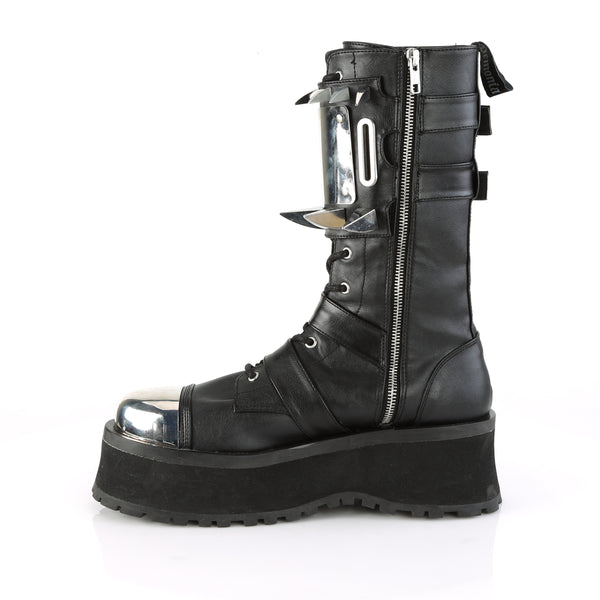 Demonia Gravedigger-250 Black Vegan Leather