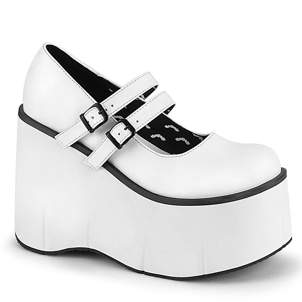 demonia Kera-08 White Vegan Leather