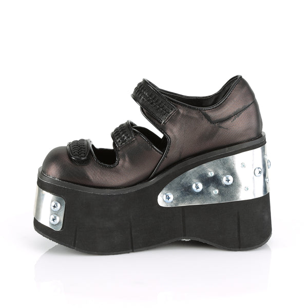 Demonia Kera-13 Black-Pewter Vegan Leather