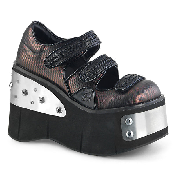 demonia Kera-13 Black-Pewter Vegan Leather