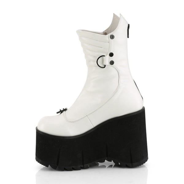 Demonia Kera-130 White Vegan Leather