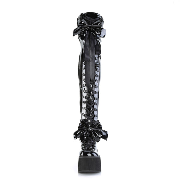 Demonia Kera-303 Black Stretch Patent
