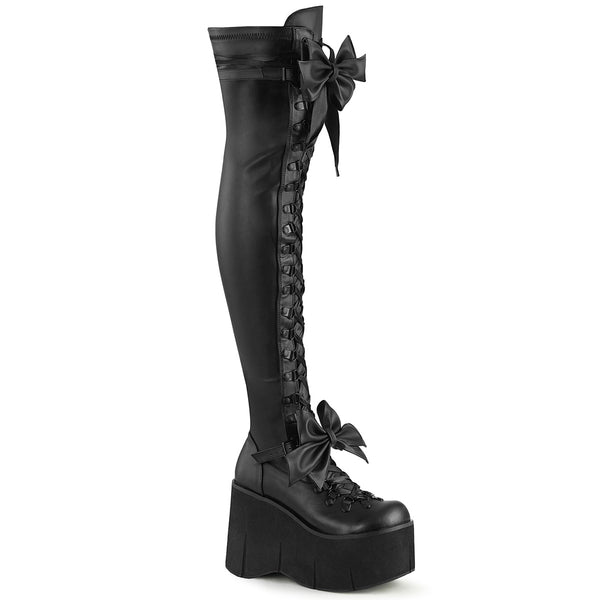 demonia Kera-303 Black Stretch Vegan Leather