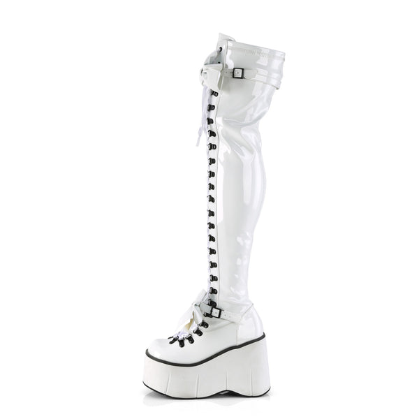 Demonia Kera-303 White Stretch Patent