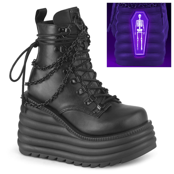 demonia Morte-65 Black Vegan Leather