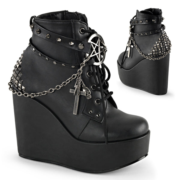 demonia Poison-101 Black Vegan Leather
