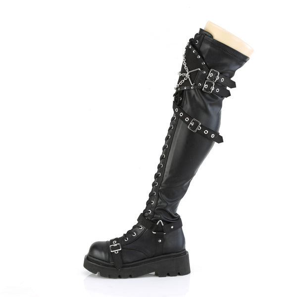Demonia Renegade-320 Black Stretch Vegan Leather