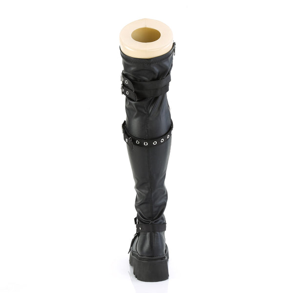 Demonia Renegade-320 Black Stretch Vegan Leather