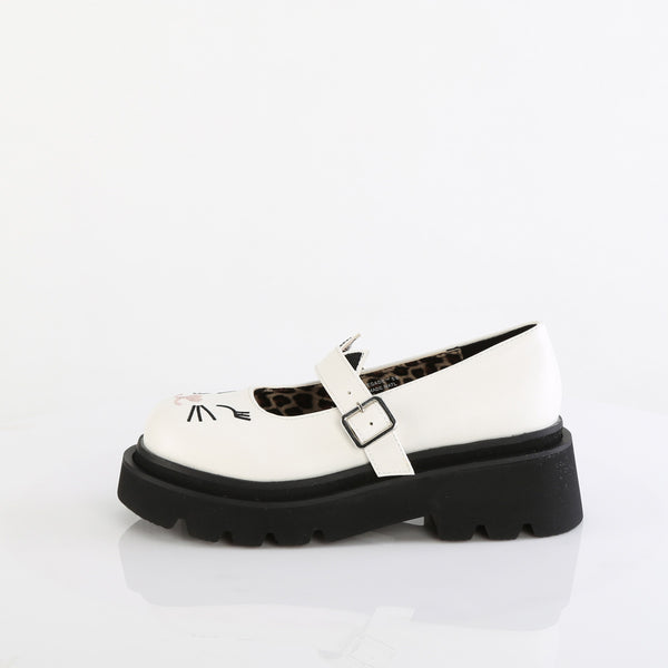 Demonia Renegade-56 White Vegan Leather