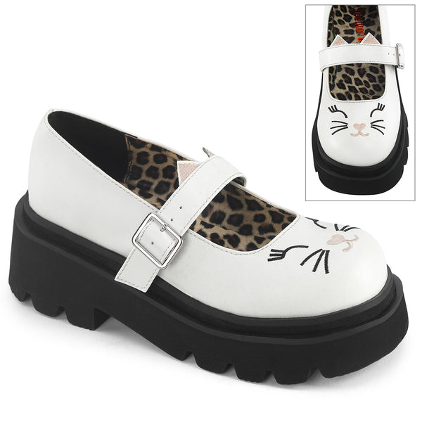 demonia Renegade-56 White Vegan Leather
