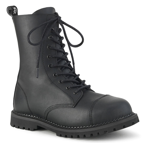demonia Riot-10 Black Vegan Leather
