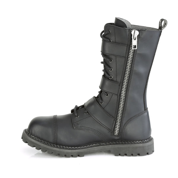 Demonia Riot-12BK Black Vegan Leather