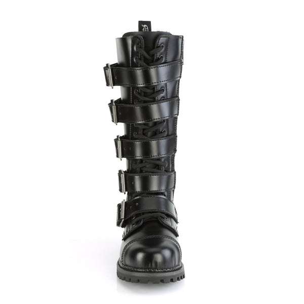 Demonia Riot-18BK Black Leather