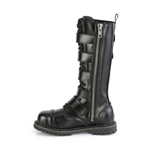 Demonia Riot-18BK Black Leather