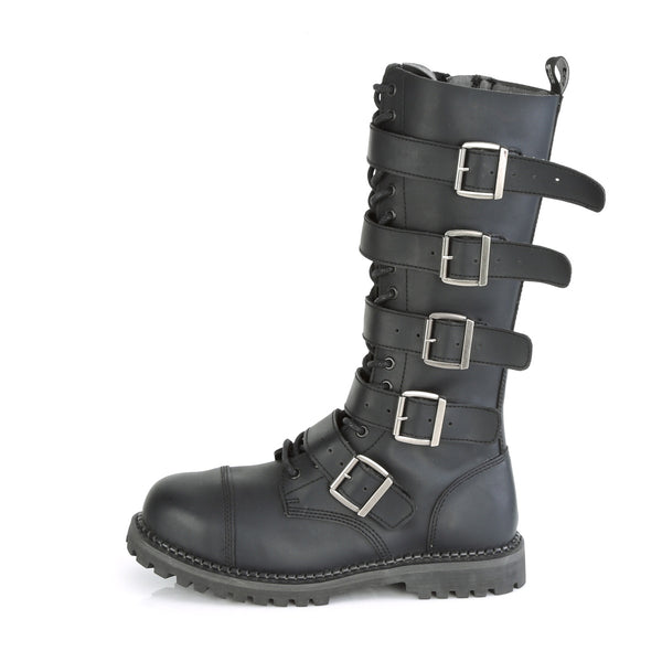 Demonia Riot-18BK Black Vegan Leather