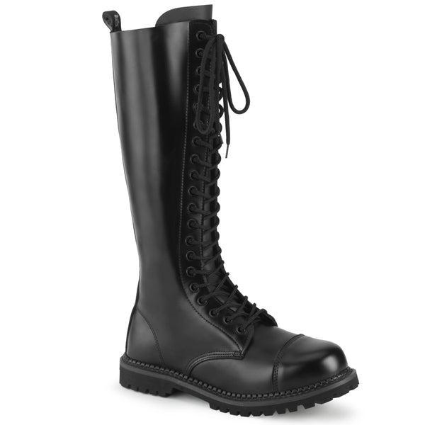 demonia Riot-20 Black Leather