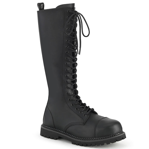 demonia Riot-20 Black Vegan Leather