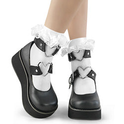 demonia Ruffle Lace Sock White Nylon