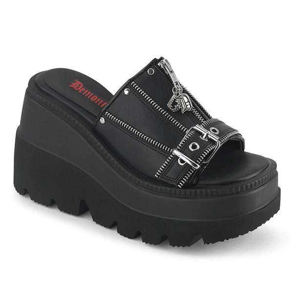 demonia Shaker-07 Black Vegan Leather