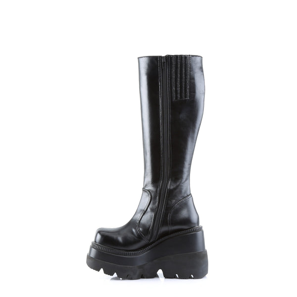 Demonia Shaker-100 Black Vegan Leather