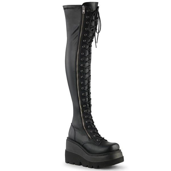 demonia Shaker-374 Black Str. Vegan Leather