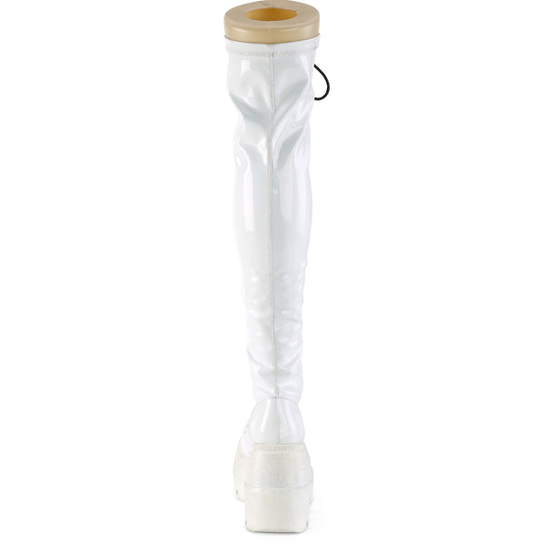 Demonia Shaker-374 White Hologram Stretch Patent