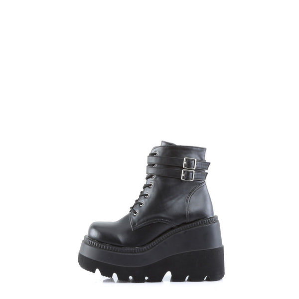 demonia Shaker-52 Black Vegan Leather
