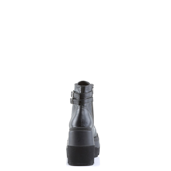 demonia Shaker-52 Black Vegan Leather
