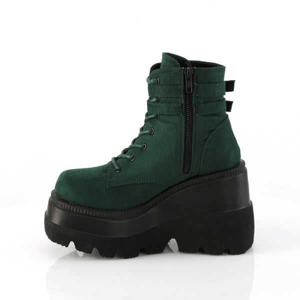 Demonia Shaker-52 Emerald Vegan Suede