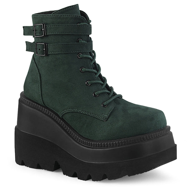 demonia Shaker-52 Emerald Vegan Suede