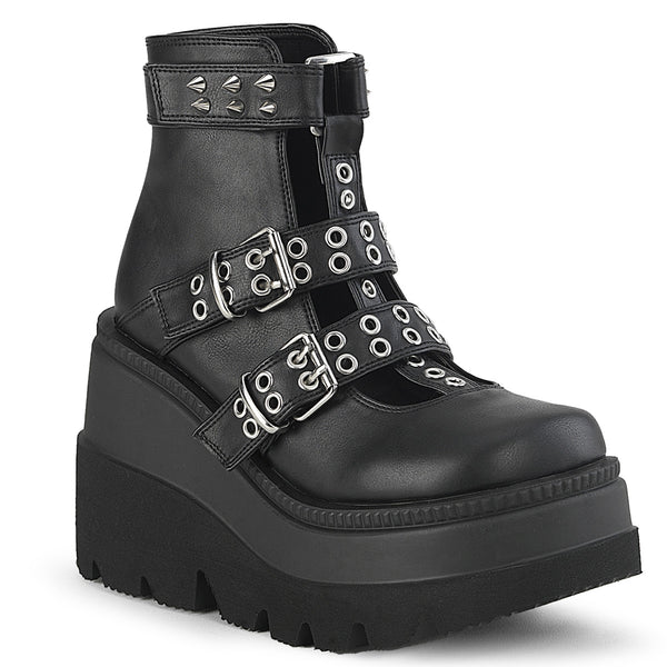 demonia Shaker-62 Black Vegan Leather