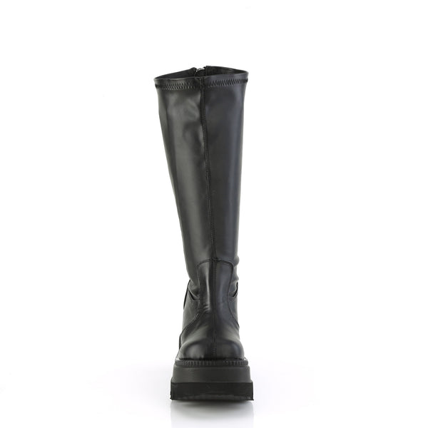 Demonia Shaker-65WC Black Stretch Vegan Leather
