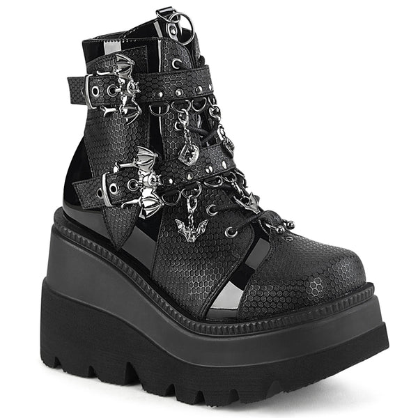 demonia Shaker-66 Black Vegan Leather