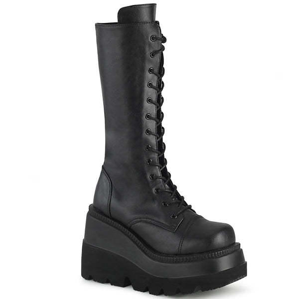 demonia Shaker-72 Black Vegan Leather